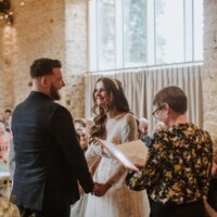 Celebrant wedding ceremony in Northamptonshire barn wedding venue
